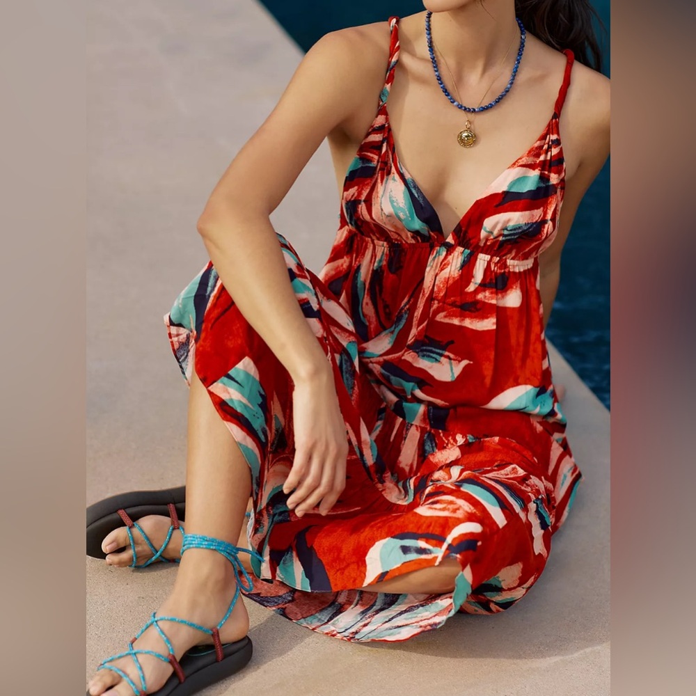 Anthropologie Danika Tiered Midi Dress